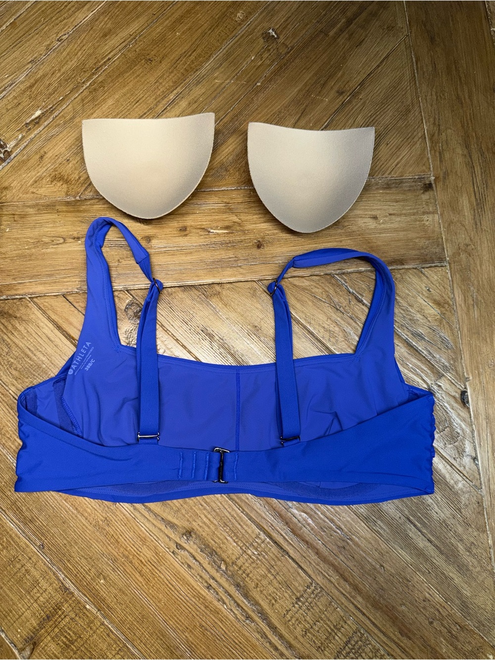 Athleta Electric Blue Square Neck Bikini Swim Top w/ Cups Size 38B/C - Picture 5 of 9